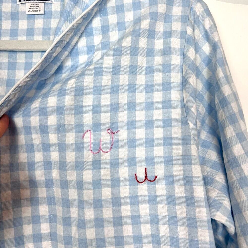 Blue Checkered Women's Robe - Picture 4 of 13